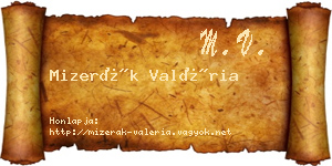 Mizerák Valéria névjegykártya
